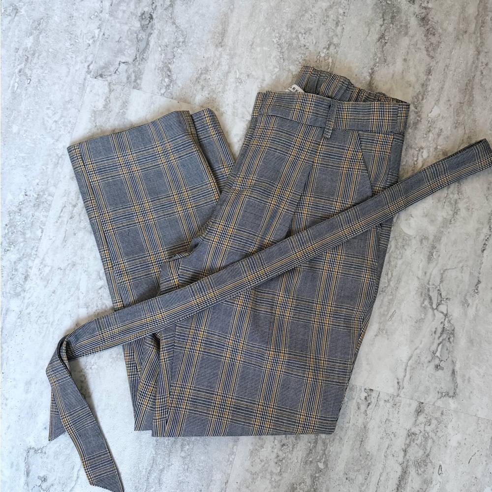 Sparks Copenhagen Gray and Yellow Plaid Pants